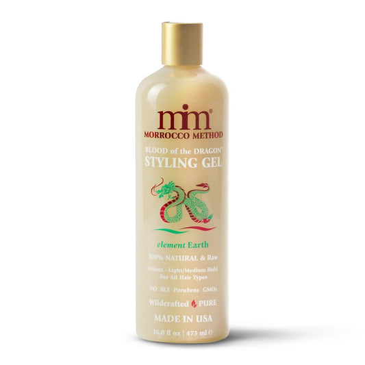 Morrocco Method Int'l Blood of the Dragon Styling Gel. 100% Natural & Raw. Unisex. Light/Medium Hold for All Hair Types. No SLS, Parabens or GMO's. 16 oz.
