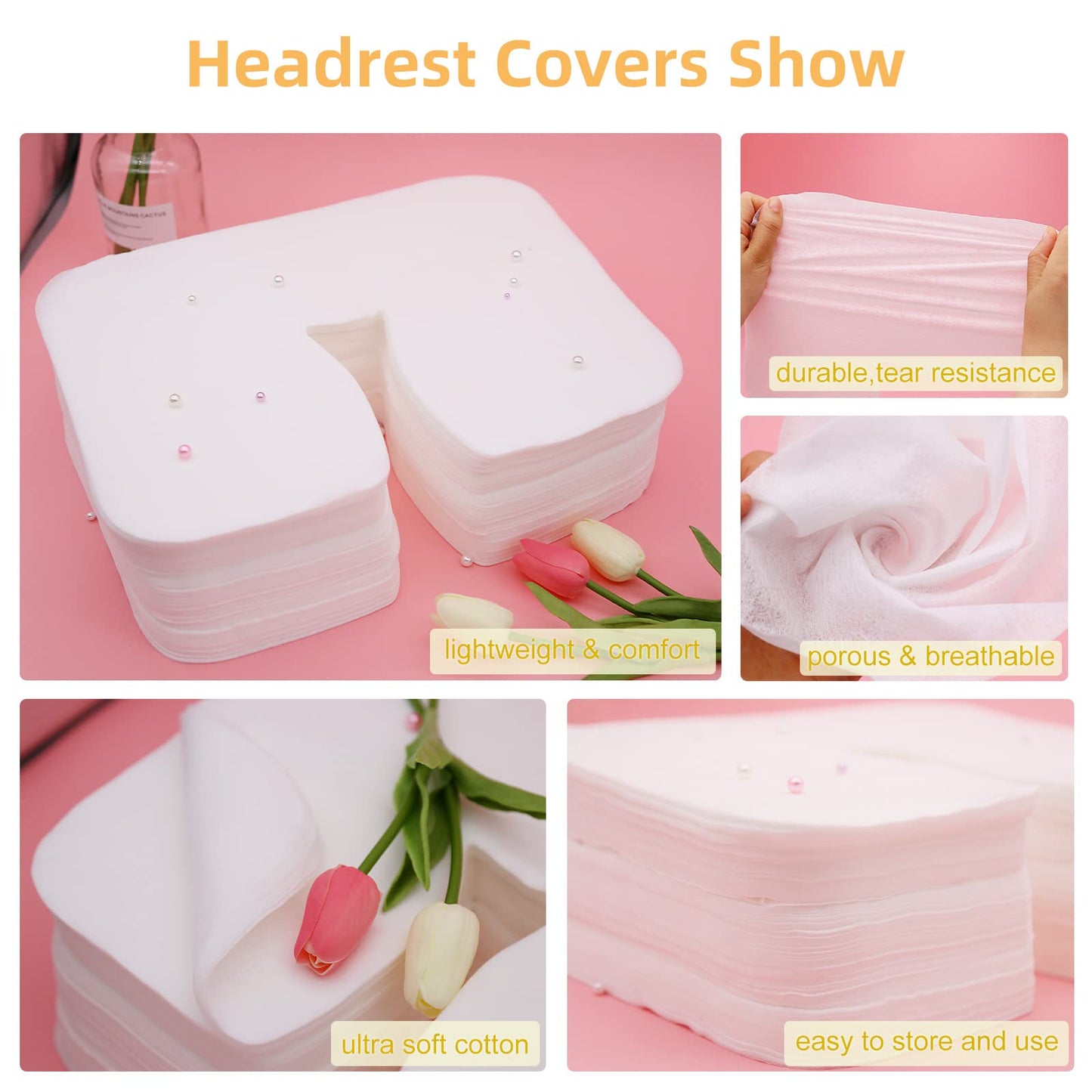 rngwaper 200 Count Disposable Massage Face Cradle Covers Non-Sticking Massage Face Covers Ultra-Soft, Medical-Grade, Fitted Disposable Headrest Covers for Massage Table 14.2" x 10.6"