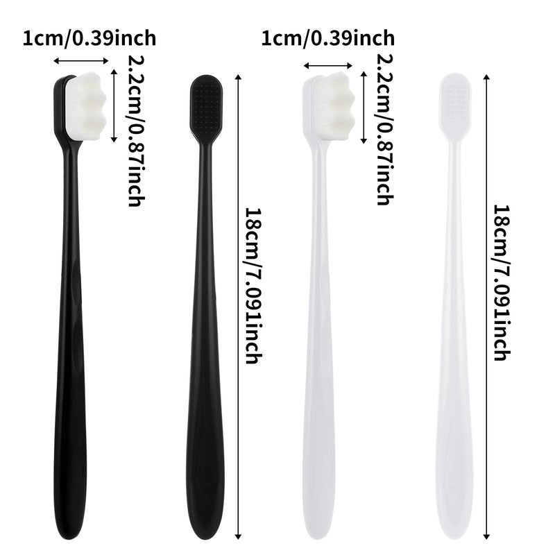 Ouligay 4Pcs Soft Bristle Toothbrush With 20000 Micro Nano Bristles - Extra Soft for Sensitive Teeth, Manual Toothbrush for Adults