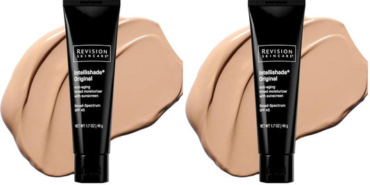 Revision Skincare Intellishade® Original SPF 45, Anti-Aging Tinted for Face,Daily Moisturizer with SPF,Anti-Wrinkle with Peptides & Vitamin C,Hydrating Broad-Spectrum Sunscreen, 1.7 oz, (Pack of 2)
