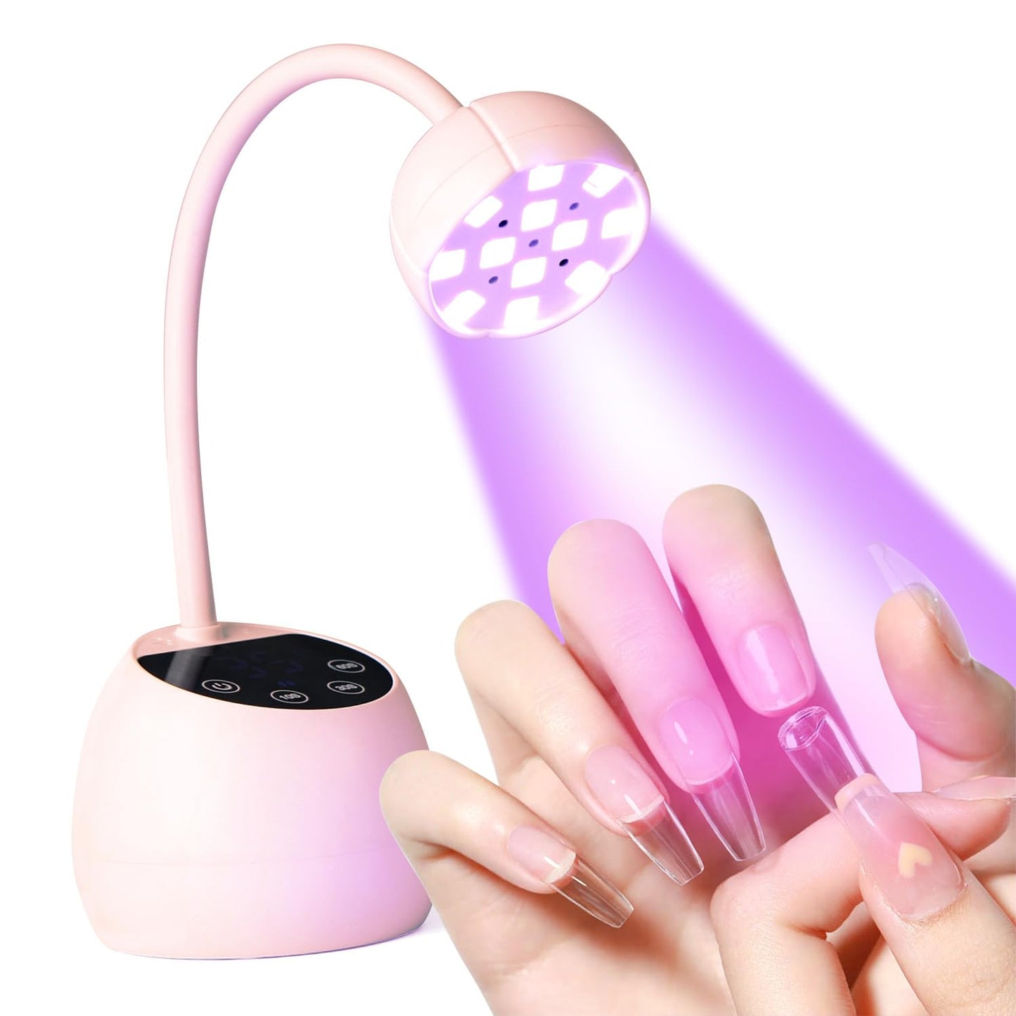 BORNBYME UV Nail Lamp for Gel Nails, 36W UV Nail Light Gooseneck Rechargeable with 4 Time Setting & Smart Auto Sensor for Nail Salon Home Use Lamp