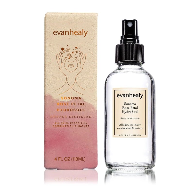 Evanhealy Sonoma Rose Petal HydroSoul - Hydrating Face Toner for Mature & Delicate Skin | Copper Distilled Hydrosol