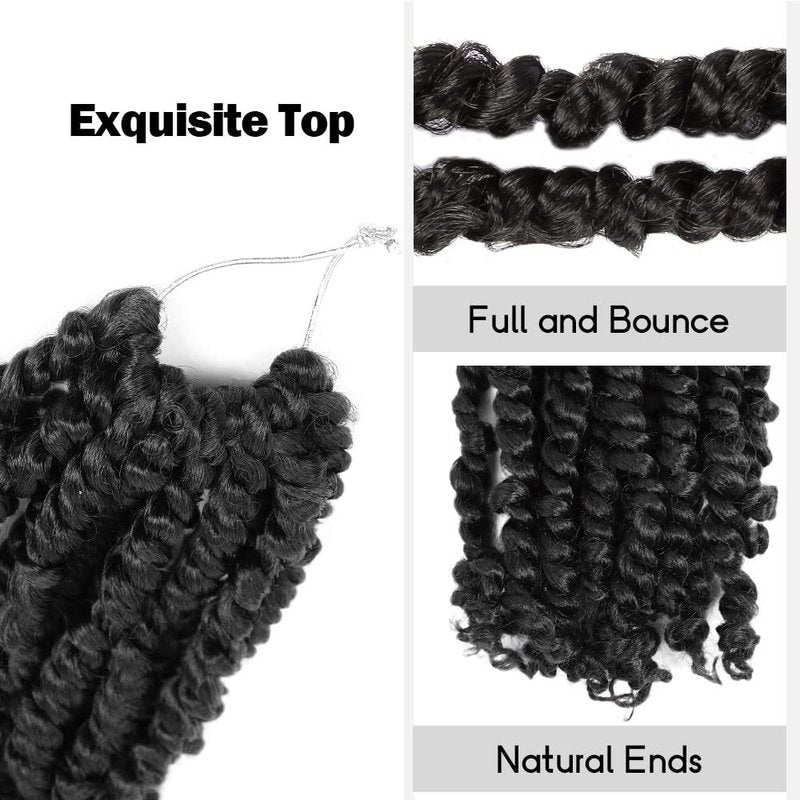 Long Passion Twist Hair 22 Inch Pre-twisted Passion Twists Crochet Hair Natural Black Pre-looped Synthetic Crochet Braids (8 Packs,1B)