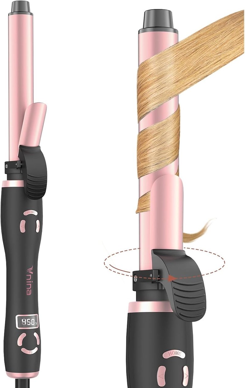 Automatic Curling Wand - 1 Inch Rotating Curling Iron for Long Hair | Fast Heating, Dual Voltage, 12 Temp Settings