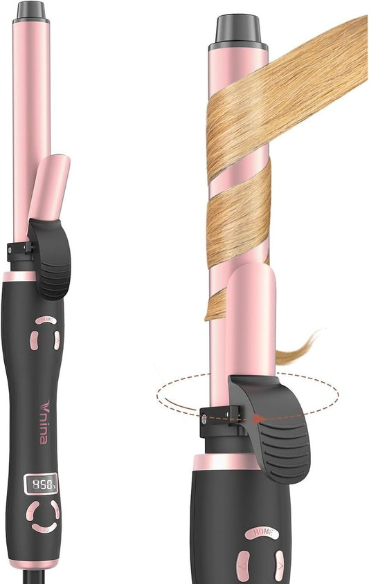Automatic Curling Wand - 1 Inch Rotating Curling Iron for Long Hair | Fast Heating, Dual Voltage, 12 Temp Settings