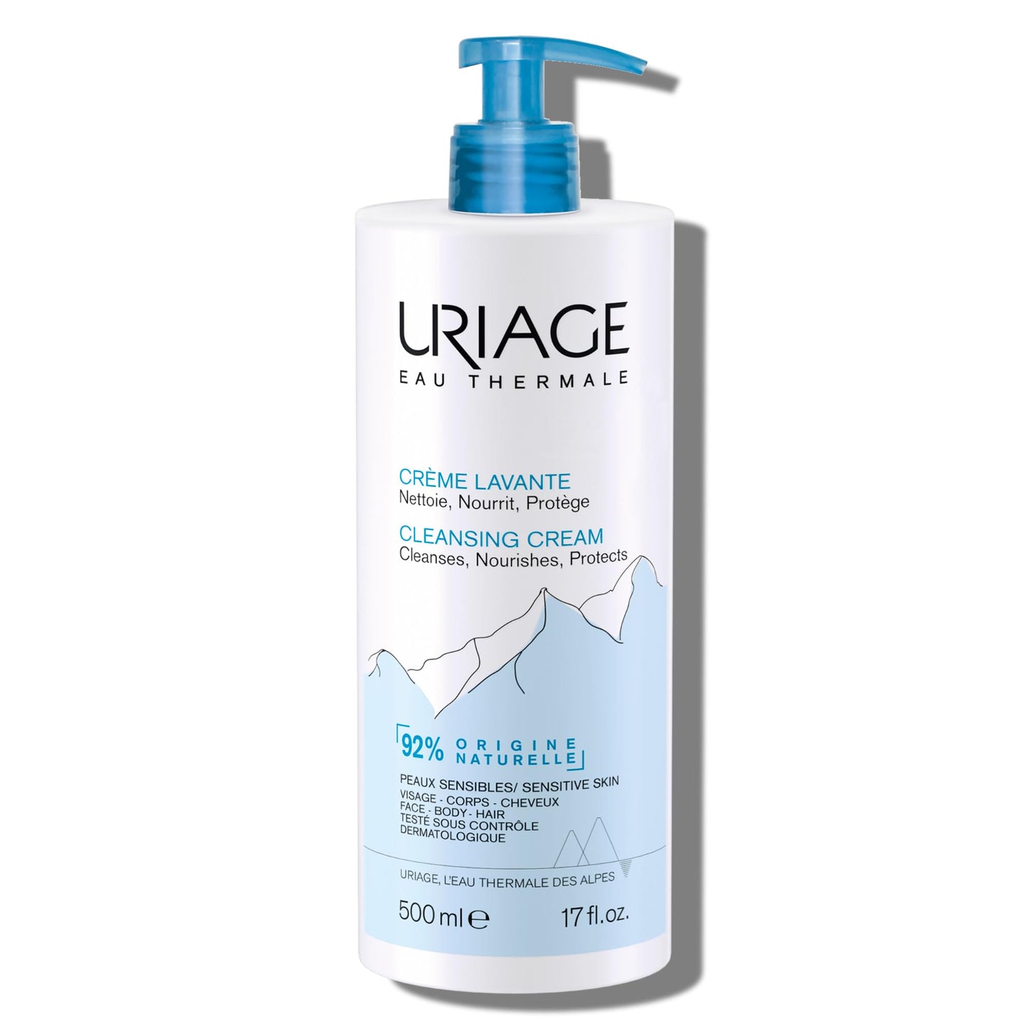 Uriage Daily Moisturizing Cleansing Cream With Shea Butter, 2-In-1 Body Wash: Cleanses & Nourishes, Fresh & Cocooning Perfume, Face, Body & Hair, Soap-Free, Physiological Ph