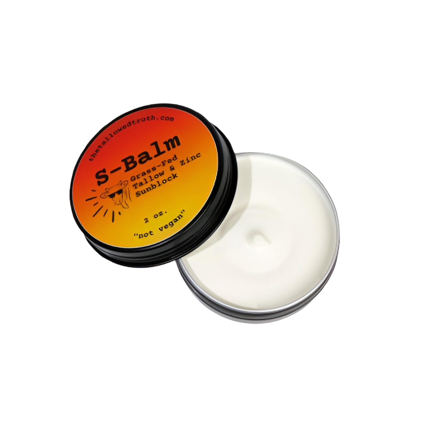 S-Balm –Tallow and Zinc Sun Block – Grass-Fed Beef Tallow Moisturizer with 17% Non-Nano Zinc Oxide – Unscented Balm For Daily Outdoor Use – 2 oz