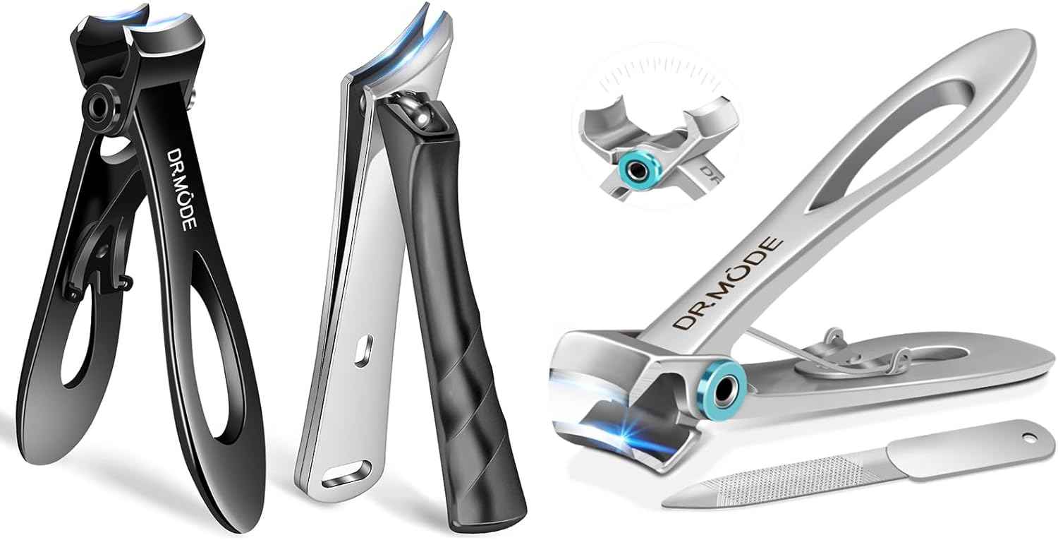 Professional Nail Clippers for Thick Toenails & Ingrown Nails - Wide Jaw for Men & Seniors