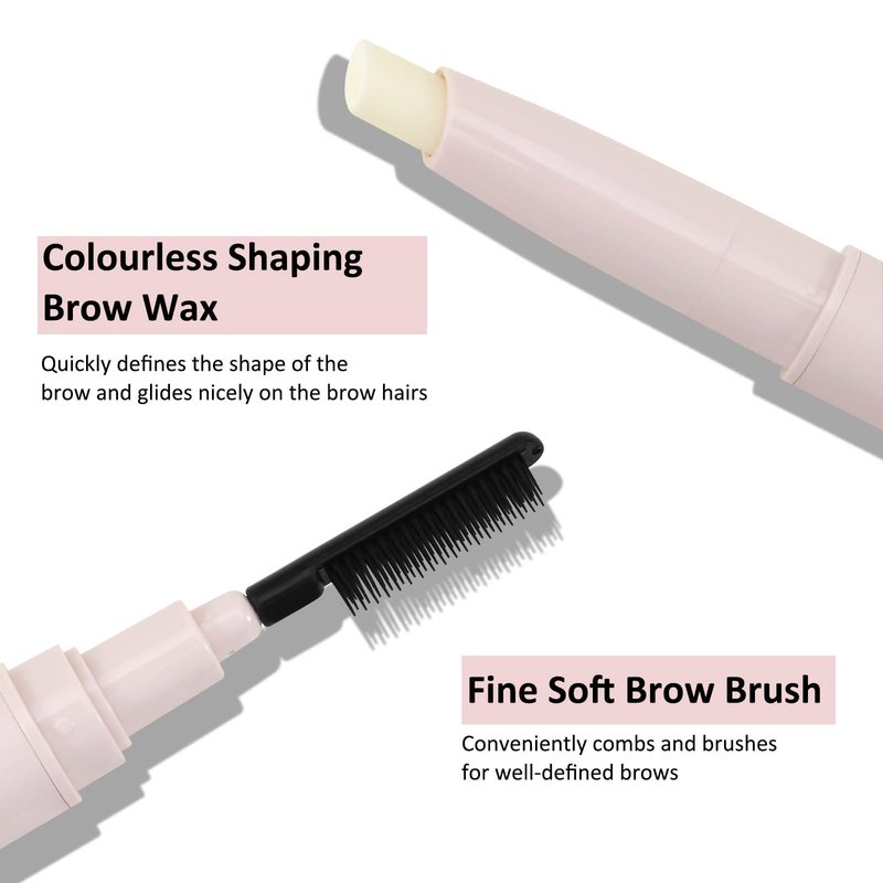 Boobeen Brow Wax Clear, Waterproof Eyebrow Wax Styling Pencil, Shaping with Slanted Tip Application, Long-Lasting Hold
