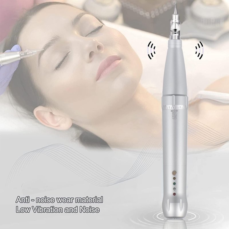 YBEAUTY Eyebrow Tattoo Wired Machine Kit - Corded Micropigmentation Eyeliner Pen with 15pcs Cartridges Needles for Brow Eyeliner Lip Microblading (Snow)