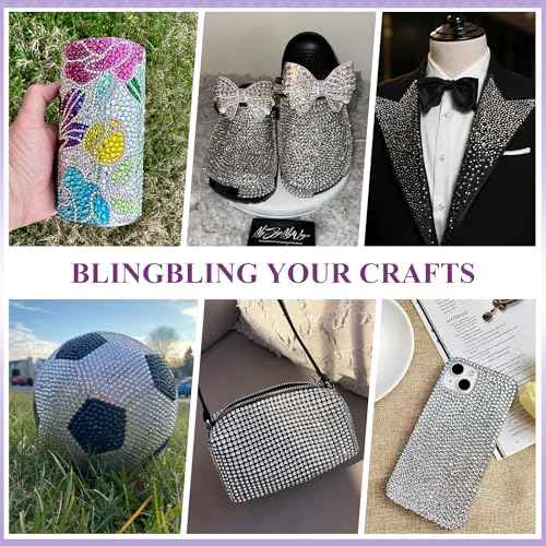 2000PCS SS20/5mm Glass Crystal Rhinestones (Clear), Flatback Clear Rhinestones for Bedazzling Crafting DIY Crafts Nail Art Makeup Decoration, Gems Diamond Charms for Tumbler Shoes Clothing Mug