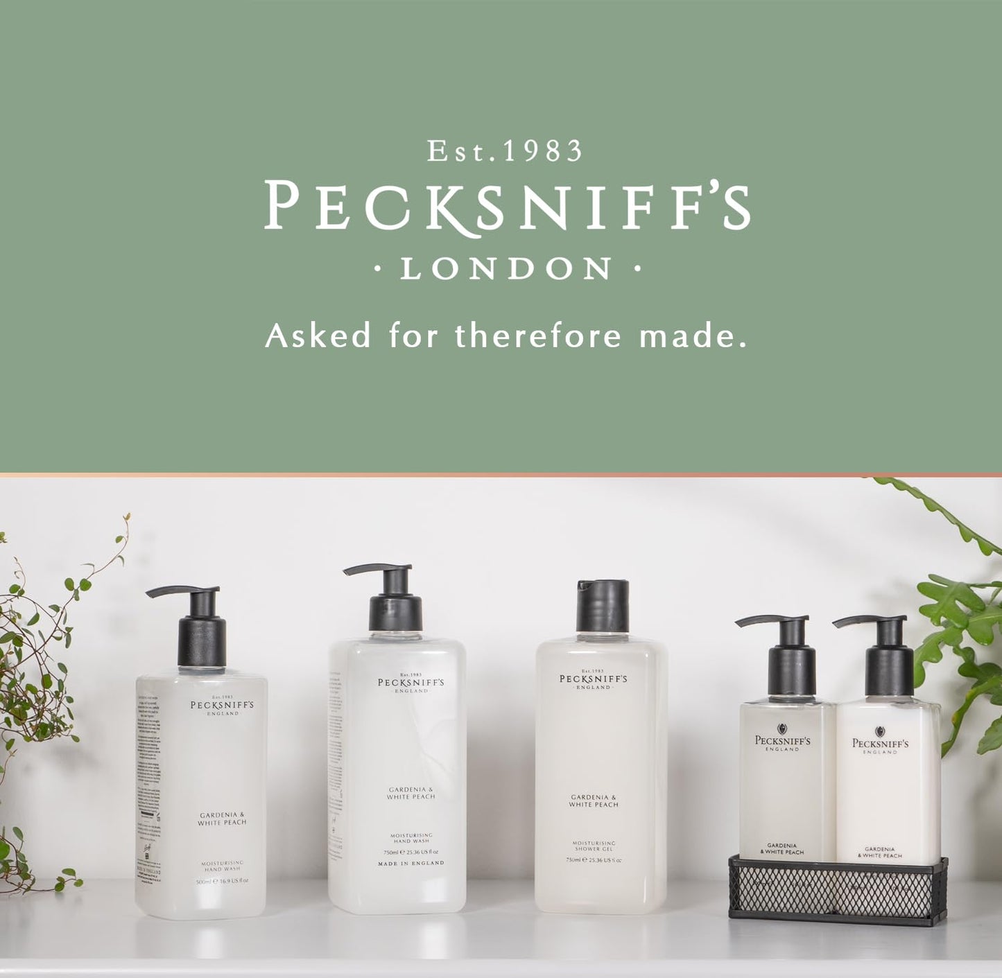 Pecksniff's Gardenia & White Peach Moisturizing Shower Gel | 750ml / 25.36 Fl Oz