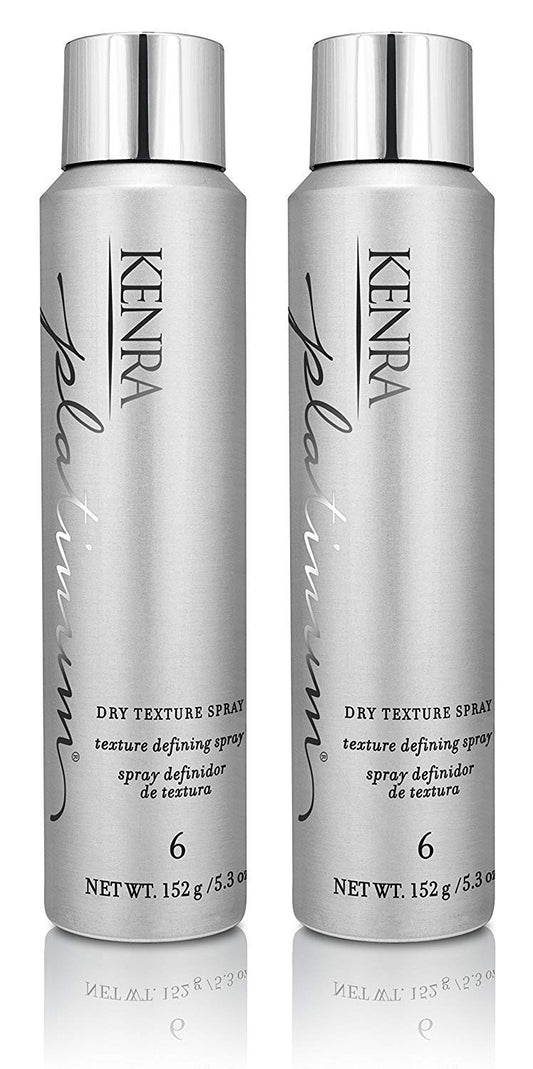 Kenra Platinum Dry Texture Spray 6 | Texture Defining Styler | Increases Texture & Fullness | Absorbs Oils & Impurities | Ultra-Lightweight, Non-Drying Formulation | All Hair Types | 5.3 oz. (2-Pack)