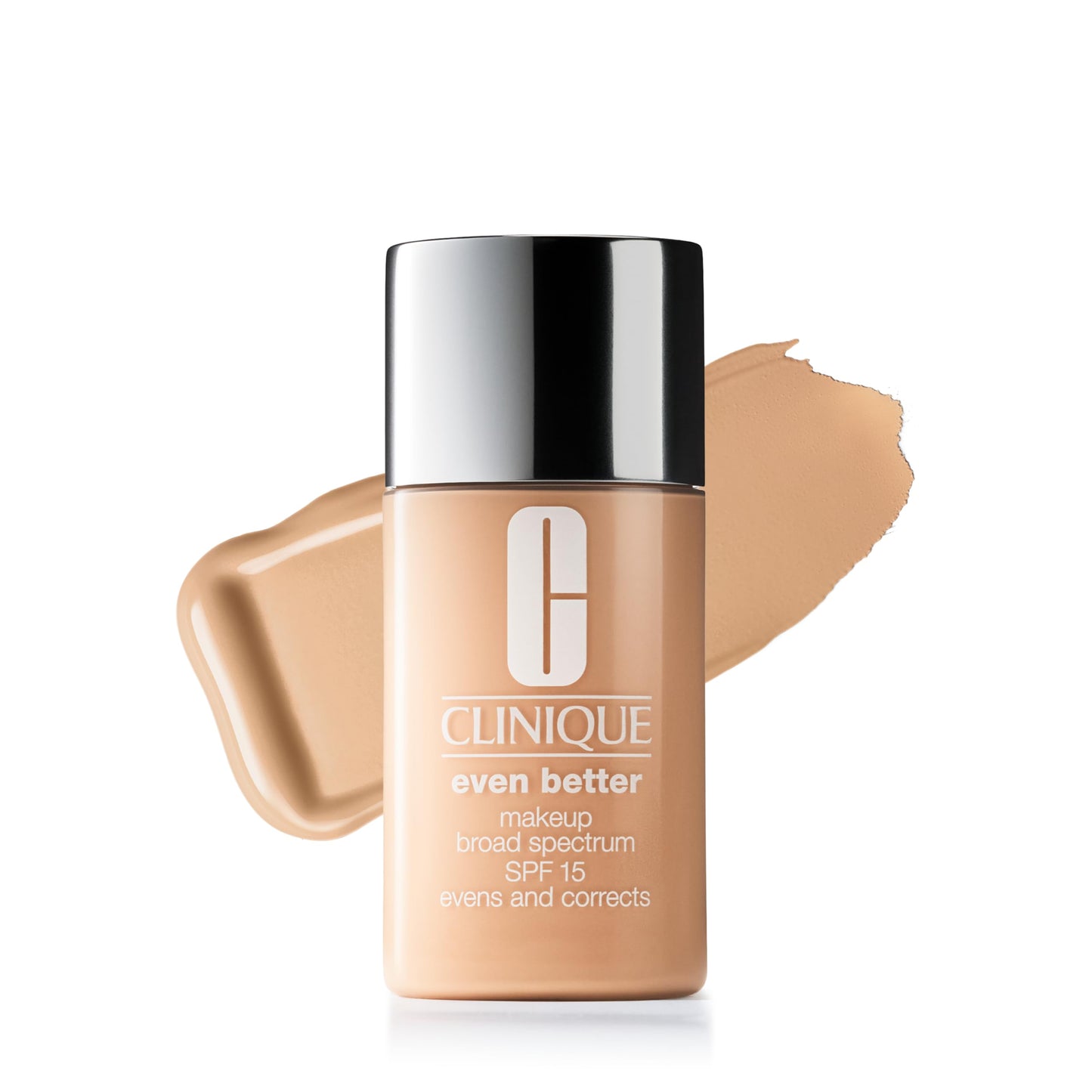 Clinique Even Better Makeup Liquid Foundation SPF 15 with Vitamin C for Dry + Oily Combination Skin Types | Medium Coverage + Natural Finish | Evens Skin Tone + Reduces Dark Spots, Stone, 1 Fl Oz