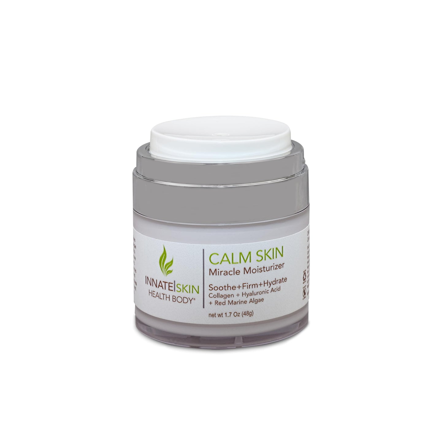 Innate Skin Calm Skin Face Moisturizer with Hyaluronic Acid, Collagen & Red Marine Algae 1.7oz Air Pump