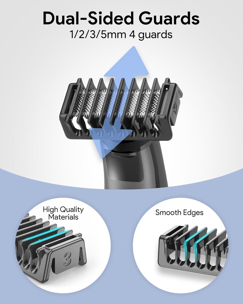 Guide Guards Set - 1/2/3/5mm Comb Attachments for Skin & Body | Hard Case Included, Compatible with Obalde QP Series