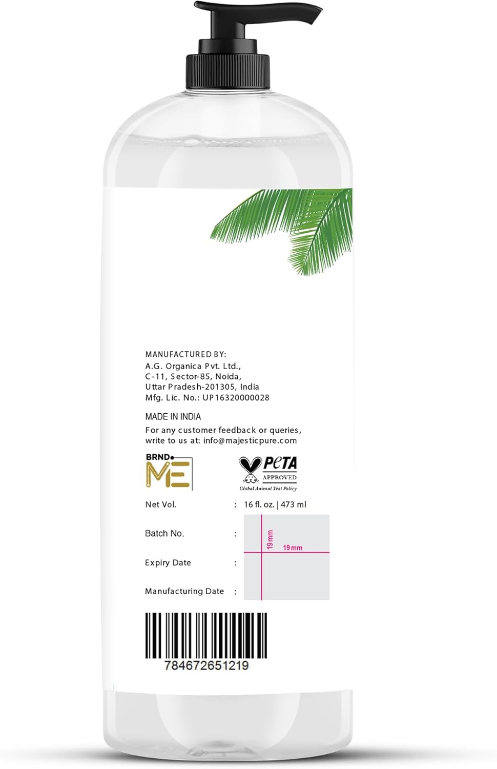 Fractionated Coconut Oil for Relaxing Massage | Moisturizer for Skin, Hair & Lips - 16 fl oz