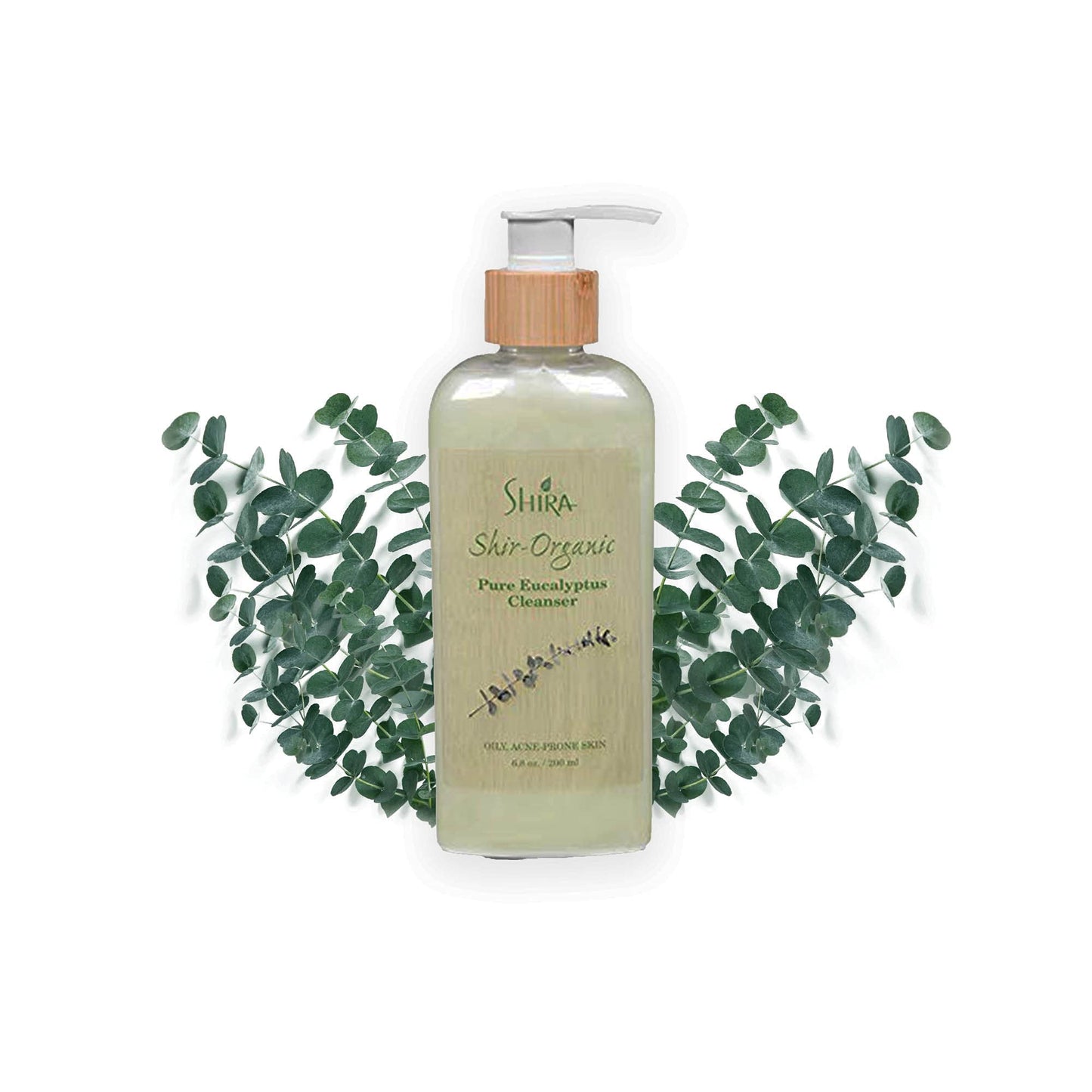 Shira Shir Organic Eucalyptus Cleanser Hydrating Facial Cleanser for Normal to Oily Skin. Antibacterial Acne Cleanser with Eucalyptus (200 ml)