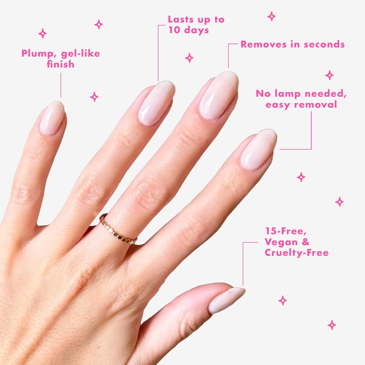 Olive & June Long Lasting Nail Polish | Plump Gel-Like Finish No Lamp Needed | Lasts up to 10 days | Salon-Quality 15-Free Vegan & Cruelty-Free Chip-Resistant | Strawberry Scone