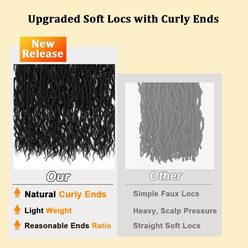 Faux Locs Crochet Hair (30 Inch) XCRUIQO Soft Locs with Curly Ends Goddess Locs Synthetic Boho Crochet Faux Locs for Women Pre Looped (8 Packs, Honey Orange)