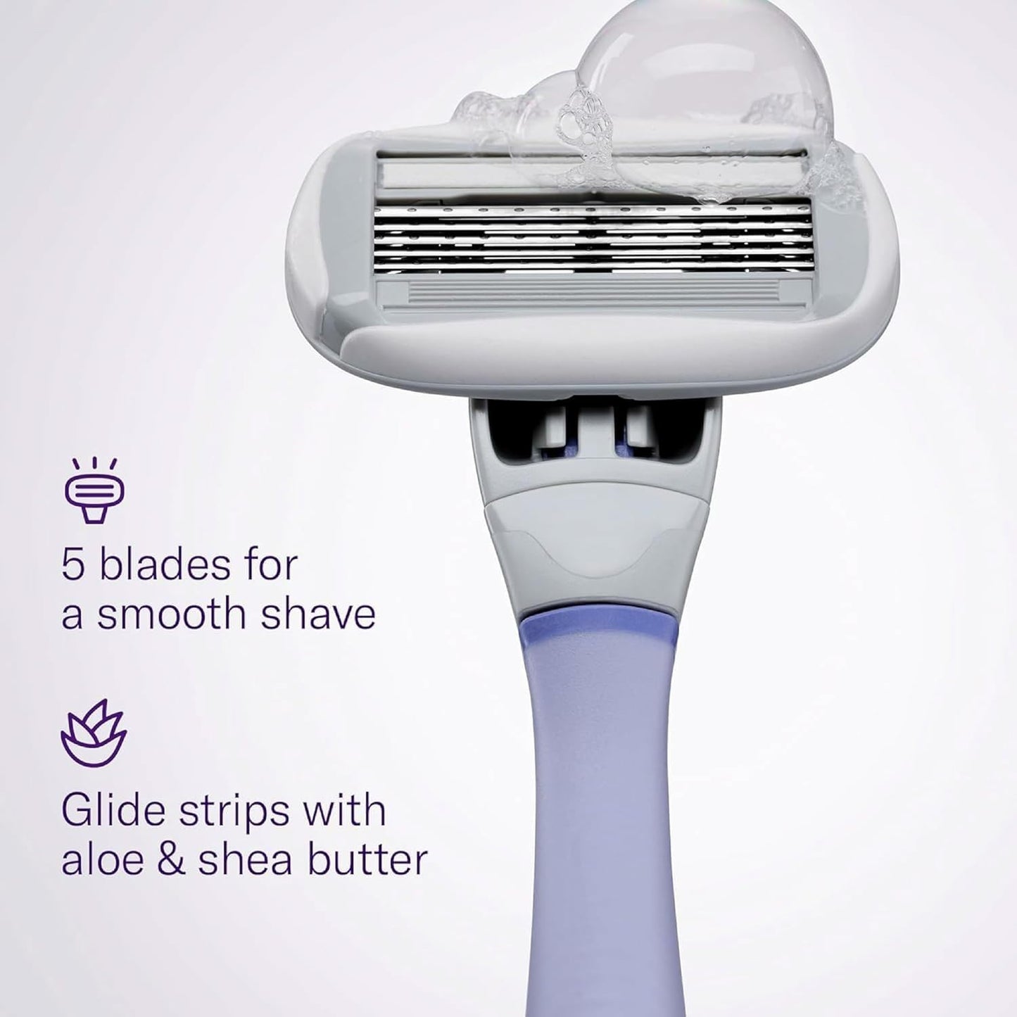 Flamingo Razors for Women, 1 Women's Razor Handle (Lilac), 13 Razor Five-Blade Refills, and 1 Shower Holder