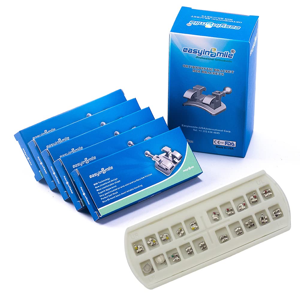 Dental Orthodontic Brackets - Mini Metal Tooth Braces with Hooks | 5 Packs Roth 022 3