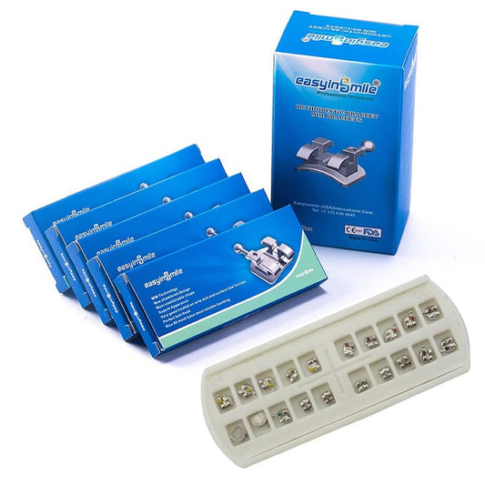 Dental Orthodontic Brackets - Mini Metal Tooth Braces with Hooks | 5 Packs Roth 022 3