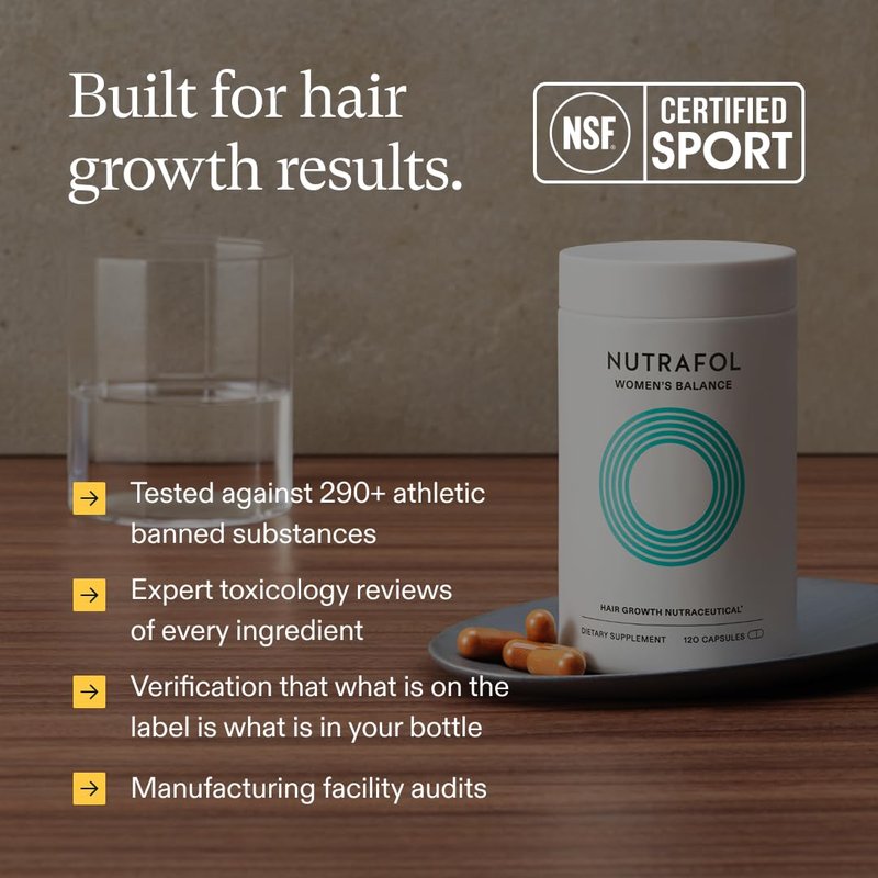Nutrafol Women's Balance Hair Growth Supplements - Clinically Proven for Thicker Hair | 2 Month Supply, 2 Refill Pouches