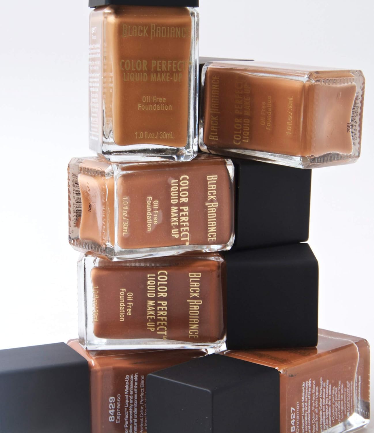 Black Radiance Color Perfect Liquid Full Coverage Foundation Makeup, Deep Amber, 1 Ounce