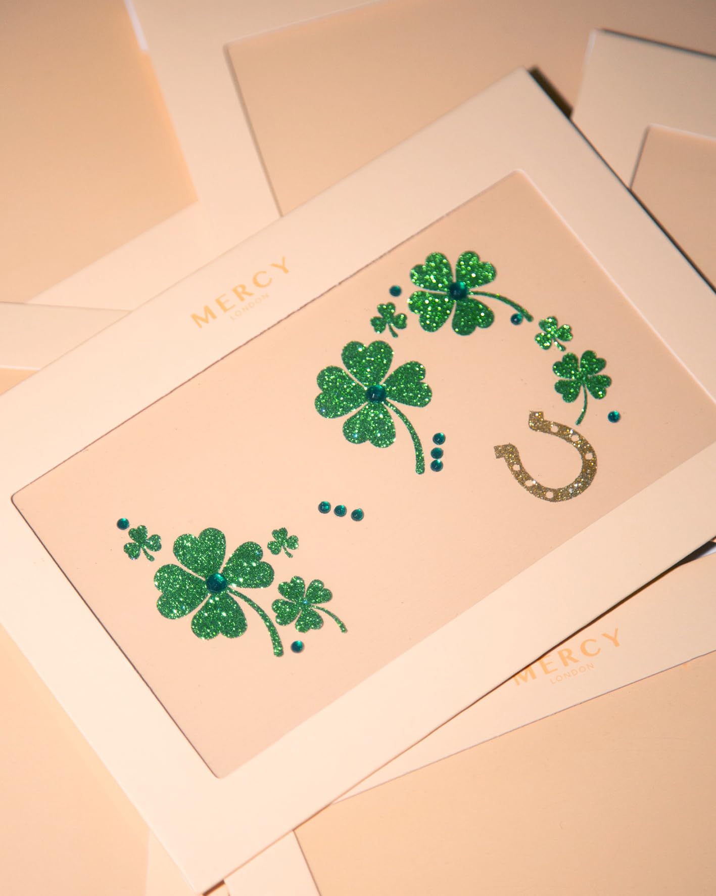 St Patricks Day Face Jewels by Mercy London Clover Costume Accessories Face Gems Jewels All In One Halloween Headpiece Stick On