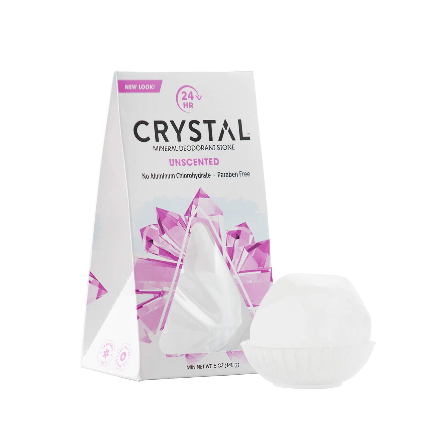 Crystal Body Deodorant Body Rock Deodorant, Unscented, Paraben Free, 5 Ounce (Pack of 1)