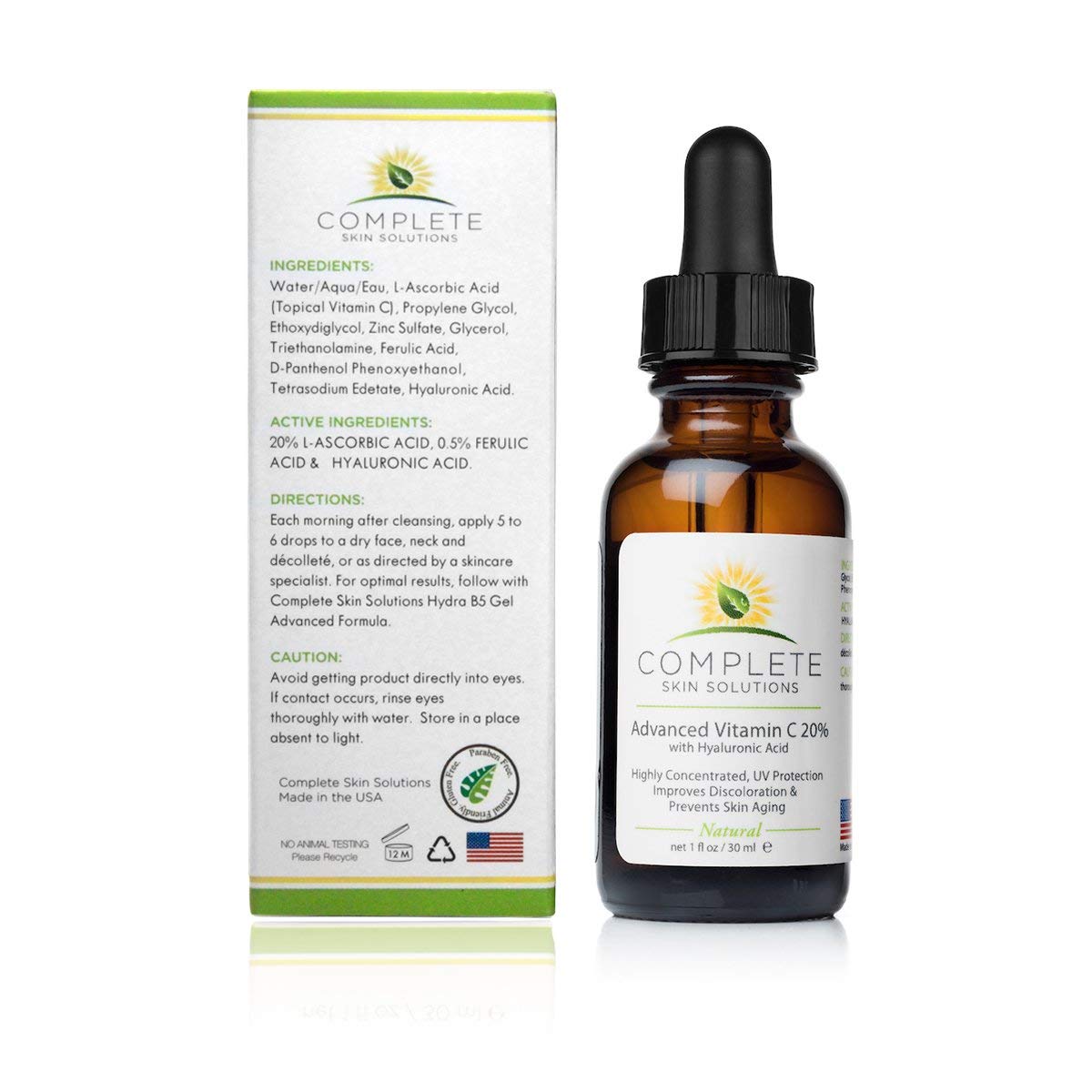 Vitamin C Serum 20% - Advanced Formula with Ferulic & Hyaluronic Acid | 1 oz