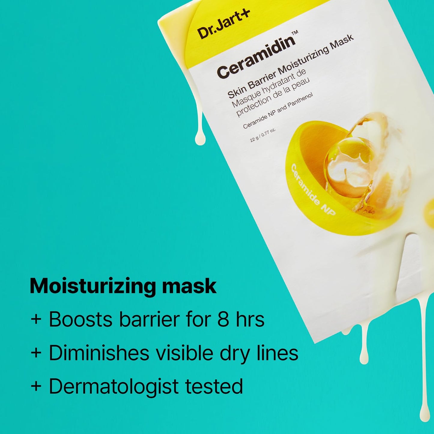 Dr.Jart+ Ceramidin Travel Essentials – Moisturizing Trio for Dry Skin with Ceramides | Face Cream, Sheet Mask & Jelly Lip Balm | Korean Skin Care Set