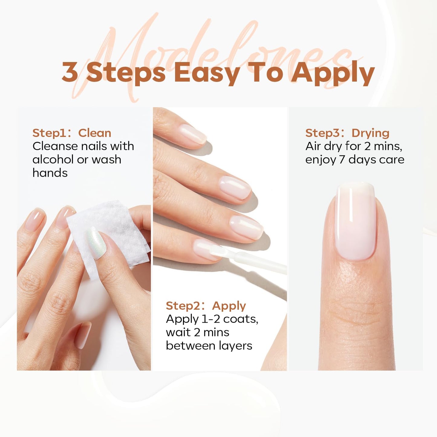 modelones Nail Strengthener and Growth Nail Polish Nail Hardener Extra Strong and Growth Nail Repair for Damaged Nails Strengthening Polish