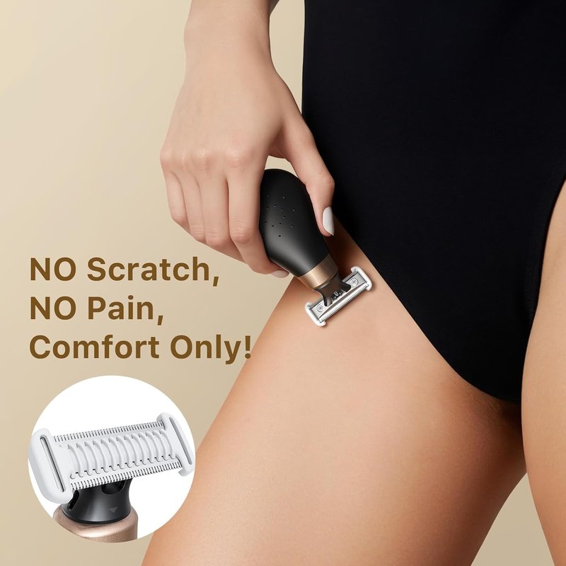 Bikini Trimmer for Women - Powerful Electric Razor for Intimate Hair Removal | Cordless USB-C Shaver, Black