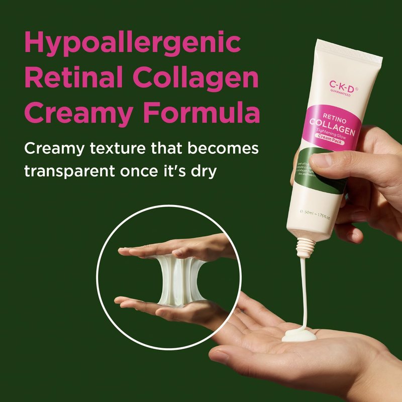 CKD Retino Collagen Creamy Peel-Off Mask - Face Wrapping Mask for Glowing Glass, Pore Tightening, Firming & Elasticity. Low-Molecular Collagen for Deep Absorption. Korean Skin Care. 2.7 fl oz