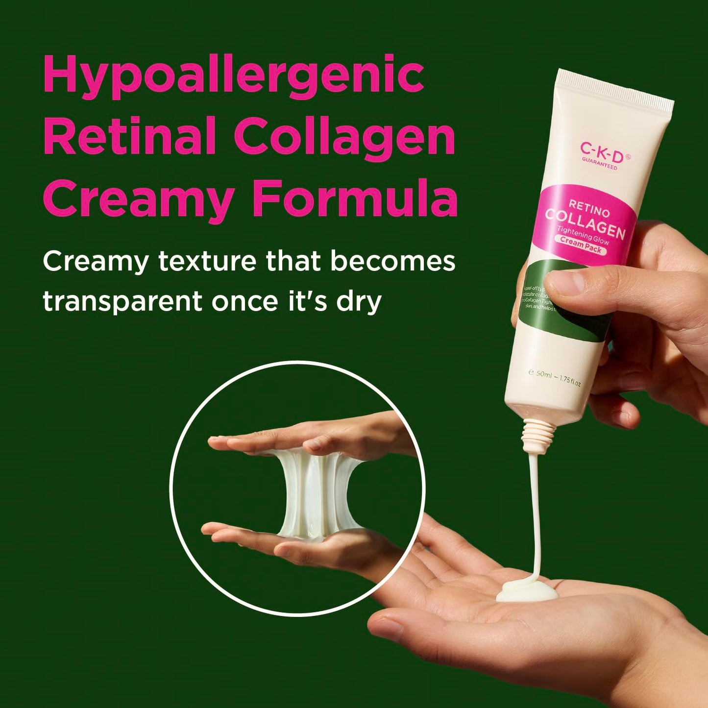 CKD Retinal Collagen Creamy Peel-Off Mask - Face Wrapping Mask for Glowing Glass, Pore Tightening, Firming & Elasticity. Low-Molecular Collagen for Deep Absorption. Korean Skin Care. 2.7 fl oz