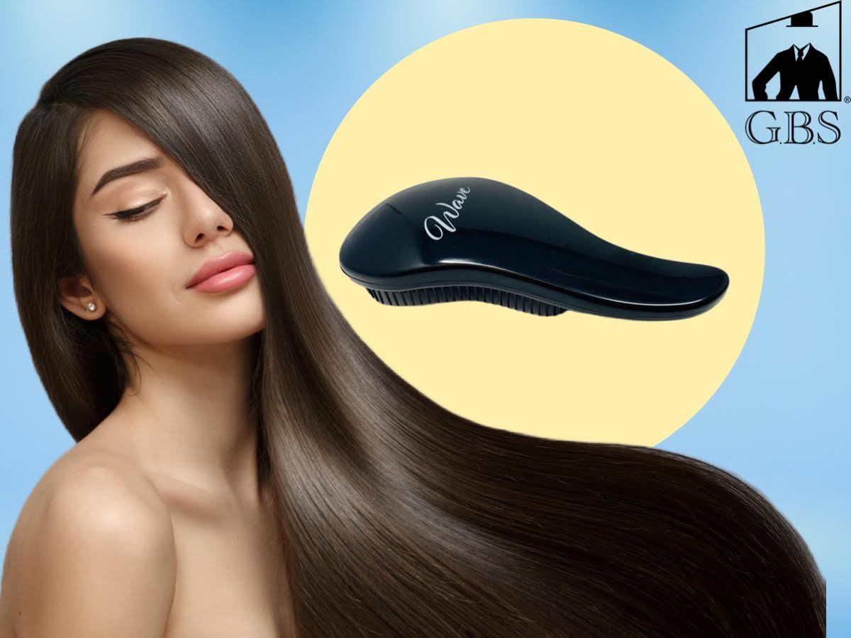G.B.S Detangling Brush For Women and Girls, Dry and Wet Hair Brush Detangler for All Hair Types Eliminate Tangles and Knots, Black