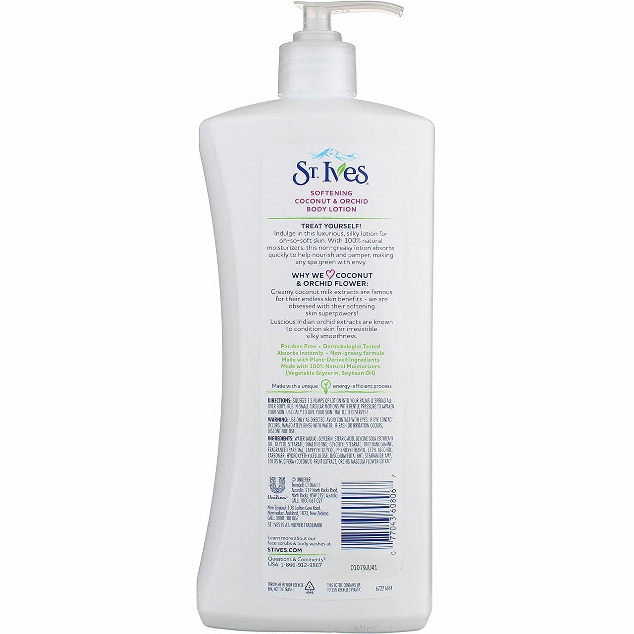 St. Ives Softening Body Lotion Coconut & Orchid Extract 21 oz (Pack of 3)