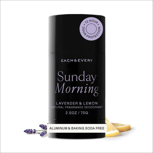 Aluminum-Free Deodorant for Women & Men | Natural Lavender & Lemon Scent, 72-Hr Odor Protection, 2.5oz