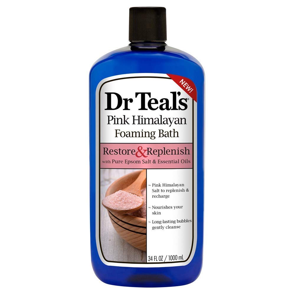 Dr. Teal's Pink Himalayan Foam Bath Mothers Day Gift Set (2 Pack, 34oz Ea.) - Restore & Replenish Pink Himalayan Salt Blended with Pure Epsom Salt - Essential Oils Nourish Skin & Relieve Daily Stress