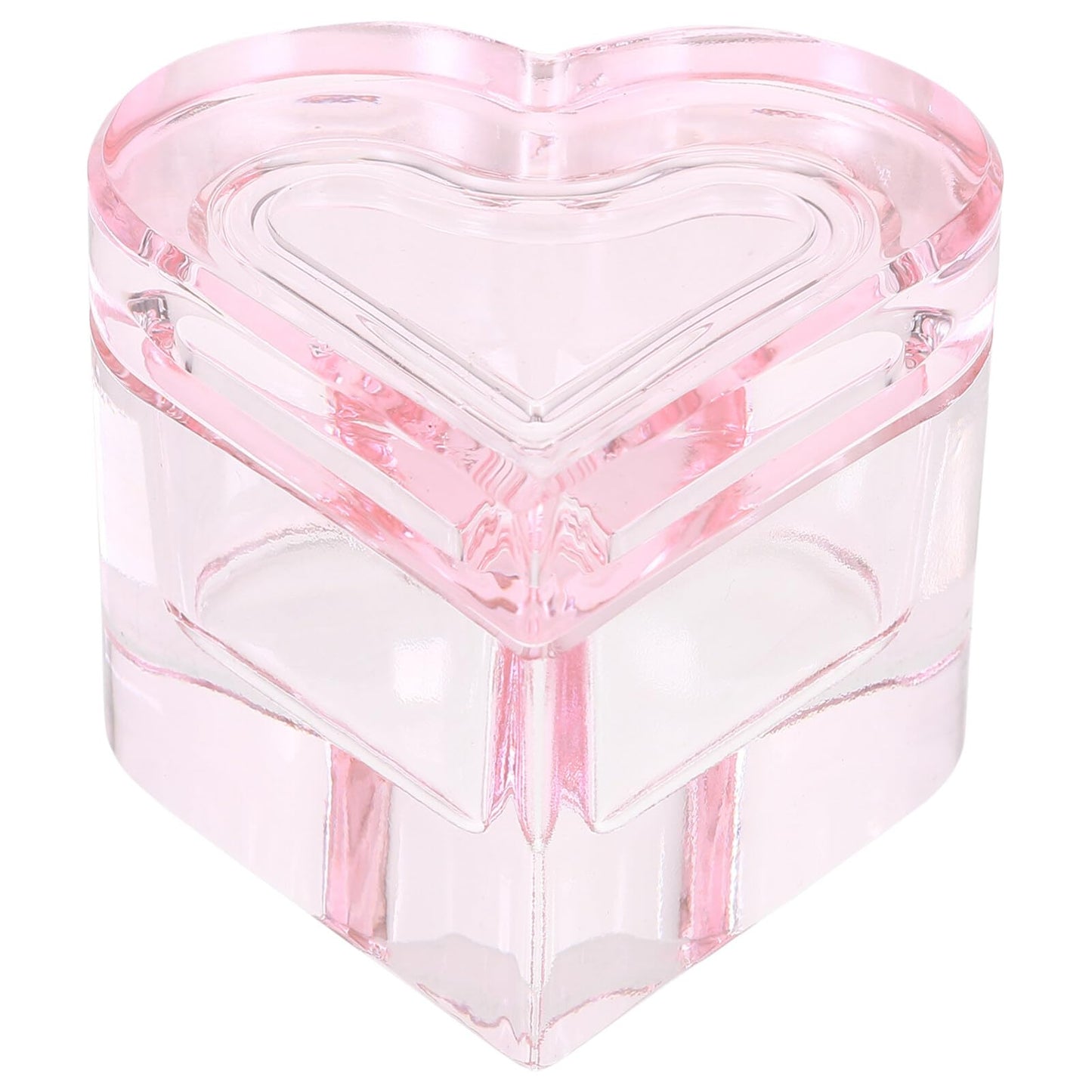 Beaupretty Heart Shape Nail Dish with Lid 2.75 Inch Crystal Glass Manicure Cup for Acrylic Nail Liquids Salon and Home Use