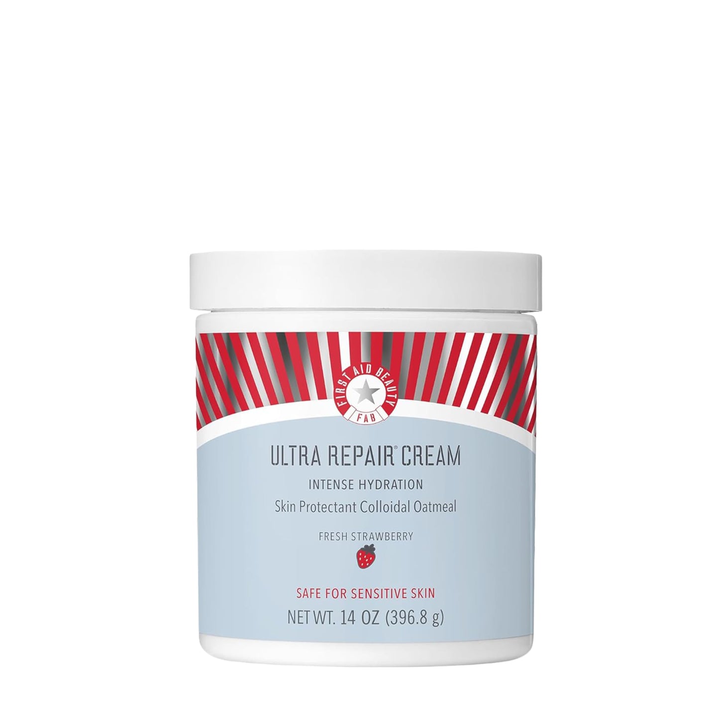 First Aid Beauty - Ultra Repair Cream, Intense Hydration Whipped Colloidal Oatmeal, Clinically Proven to Strengthen Skin Barrier & Help Relieve Eczema, Face & Body Moisturizer, 14oz Fresh Strawberry