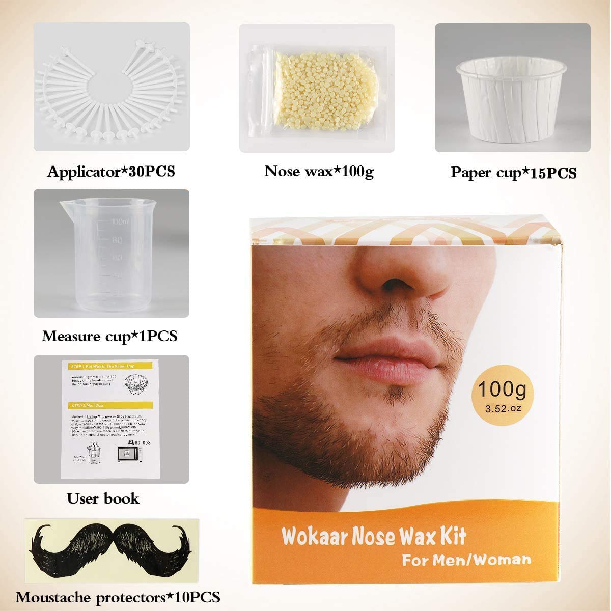 Fun Gift Set, 99 Pcs Waxing Kit for Effective and Easy Ear & Nose Hair Removal
