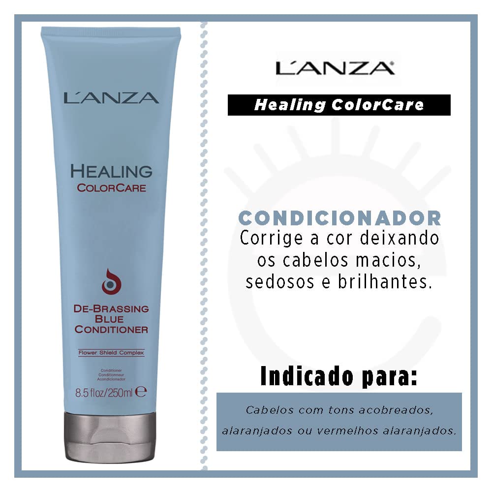 L'ANZA Healing ColorCare Ultra De-Brassing Professional Blue Conditioner, Color Toning Haircare to Eliminate Unwanted Brassiness, Sulfate-free Formula (8.5 Fl Oz)