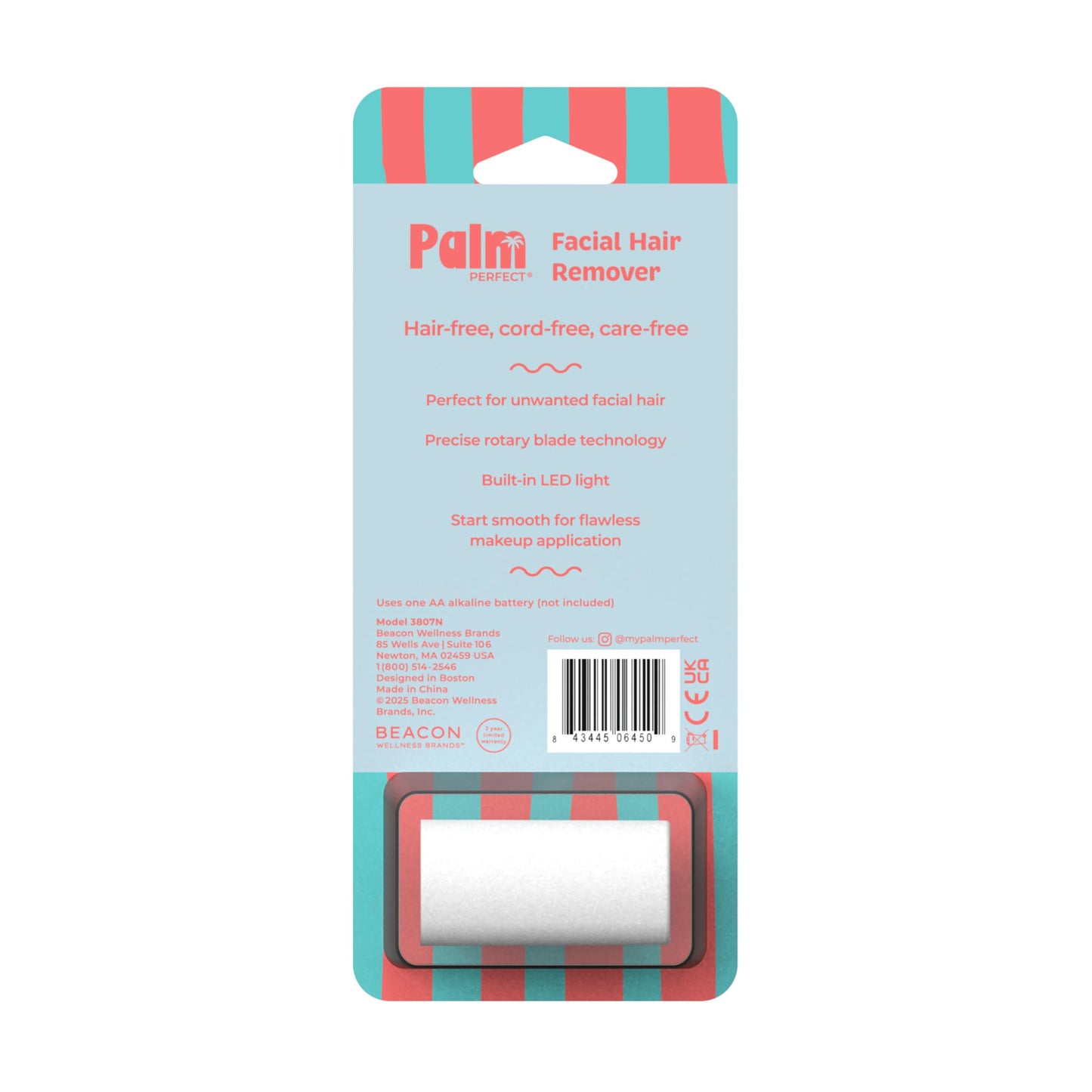 PalmPerfect Facial Hair Remover for Women – Portable Lipstick-Sized Shaver