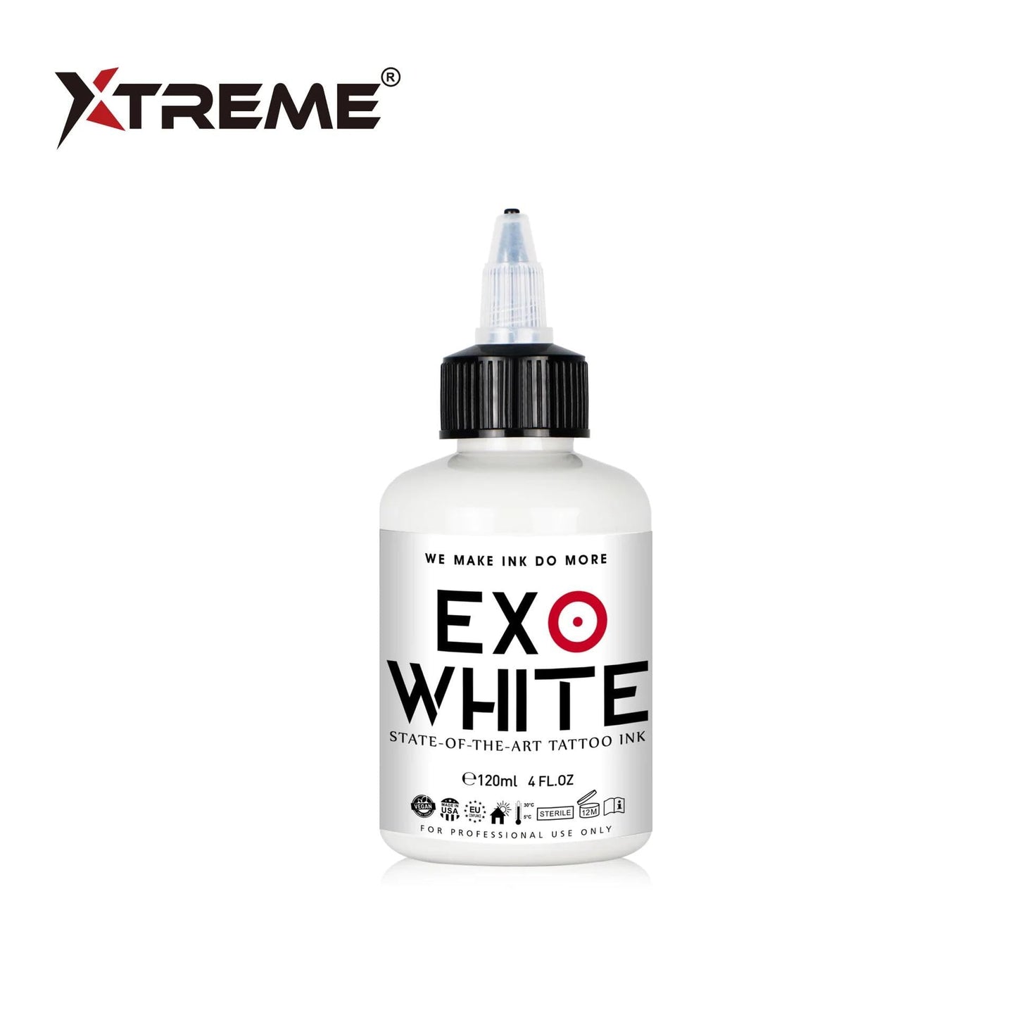 Xtreme EXO White Tattoo Ink - Brilliant Highlights and Dimension, Luminous for Stunning Contrast - Sterile, Vegan, High Pigment Load for Intense Coverage (4 oz)