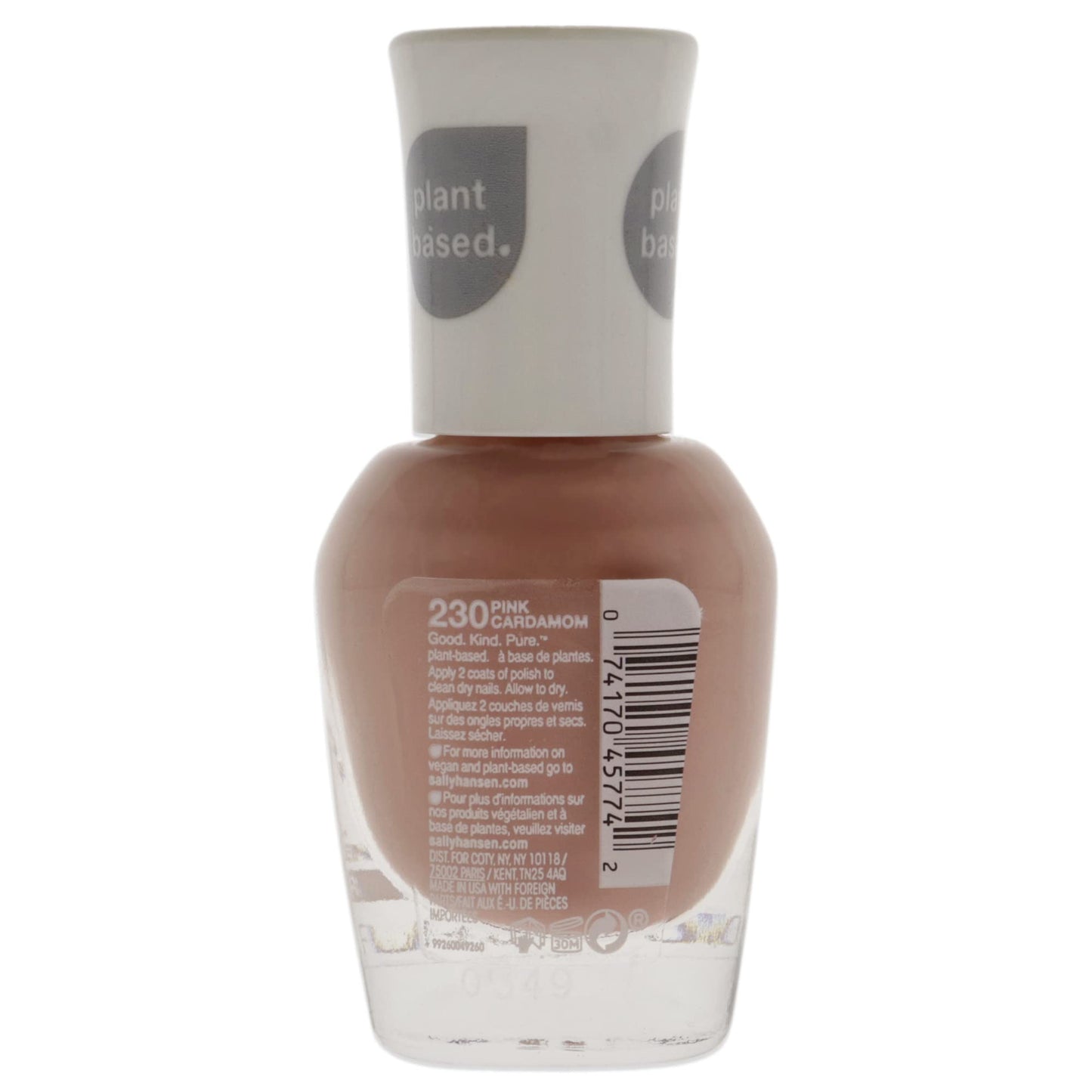 Sally Hansen Good Kind Pure Vegan - Pink Cardamom Nail Polish Women 0.33 oz (Pack of 2)