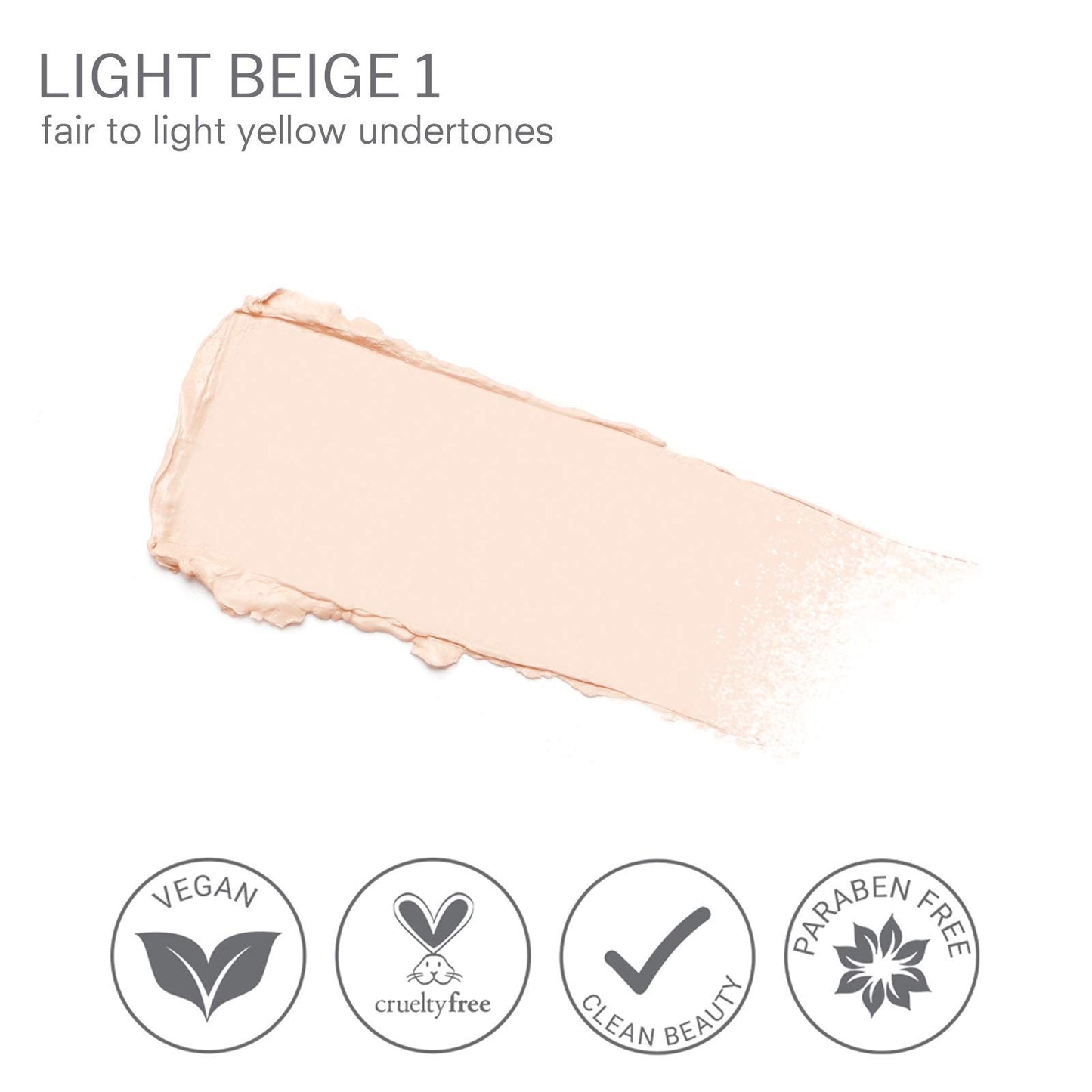 True + Luscious Camera Stick Foundation | Full Coverage Cream for Flawless Airbrushed Skin | Hydrating Non-Comedogenic Formula | Vegan Paraben-Free Cruelty-Free 0.49 oz | Shade 1: Light Beige