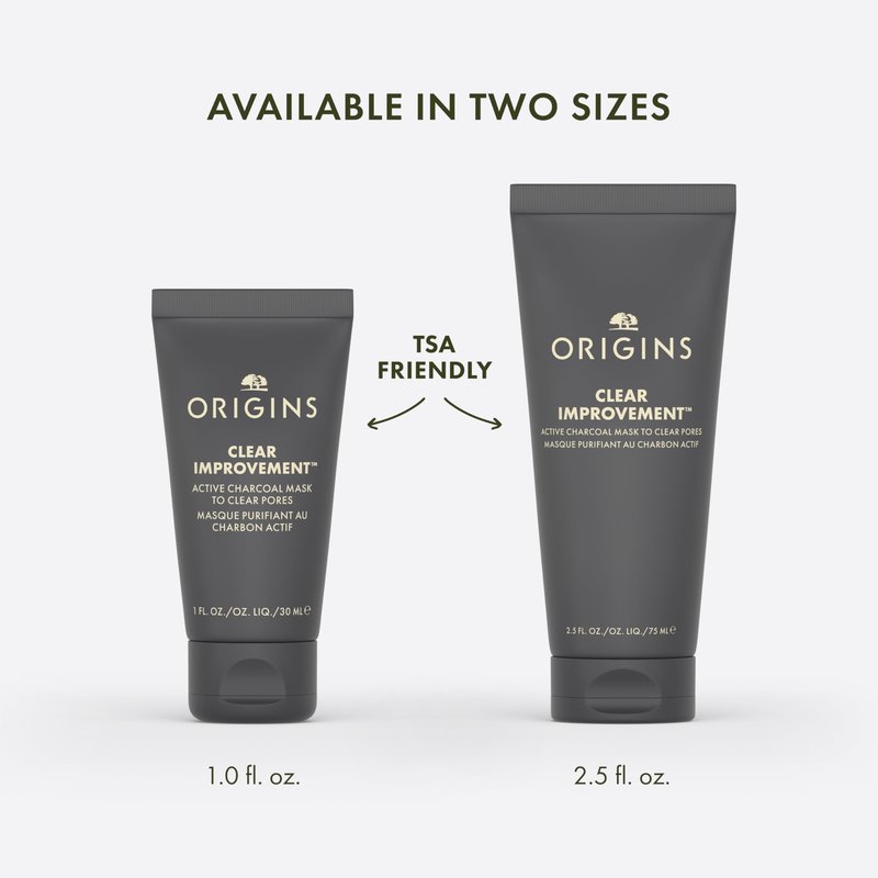 Origins Clear Improvement Active Charcoal Face Mask to Clear Pores | Clay Mask | Fragrance Free, 2.5 Fl Oz